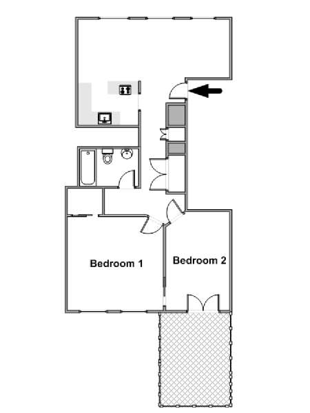 New York 2 Camere da letto appartamento - piantina approssimativa dell' appartamento  (NY-17298)