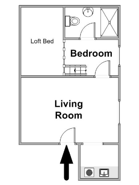 Paris 1 Bedroom apartment - apartment layout  (PA-4709)