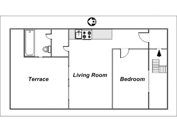 Londra 1 Camera da letto appartamento - piantina approssimativa dell' appartamento  (LN-22)