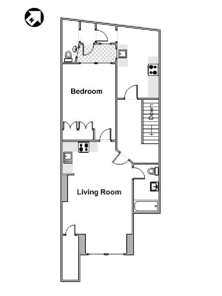 London 1 Bedroom accommodation - apartment layout  (LN-315)