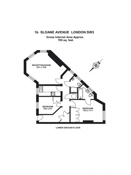 London 3 Zimmer ferienwohnung - layout  (LN-321)