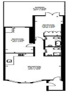 London 2 Bedroom accommodation - apartment layout  (LN-676)