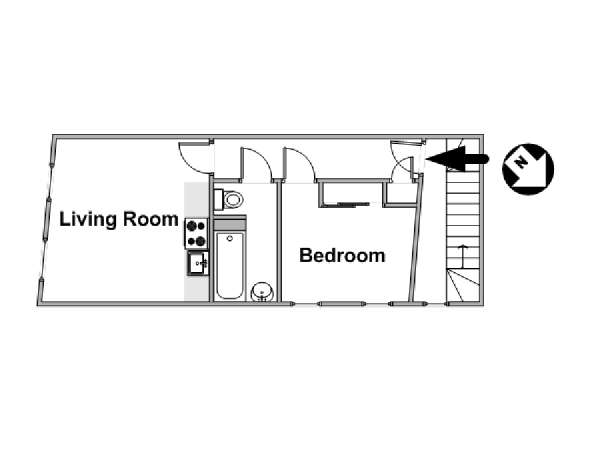 London 1 Bedroom accommodation - apartment layout  (LN-682)