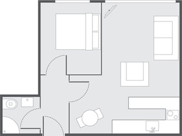 Londres 1 Dormitorio alojamiento - esquema  (LN-691)