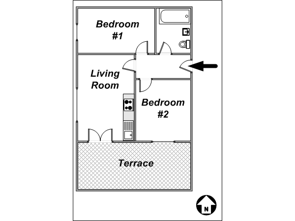 London 3 Zimmer ferienwohnung - layout  (LN-696)