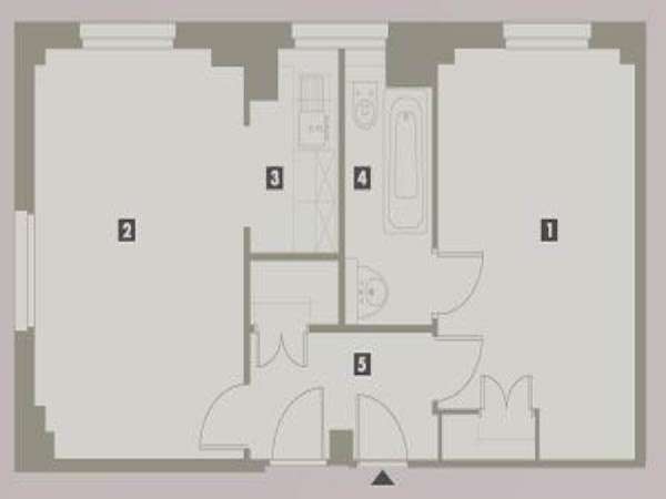 Londra 1 Camera da letto appartamento casa vacanze - piantina approssimativa dell' appartamento  (LN-699)