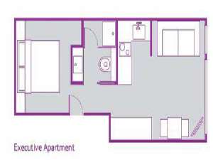 Londres Studio avec Alcôve T1 appartement location vacances - plan schématique  (LN-762)