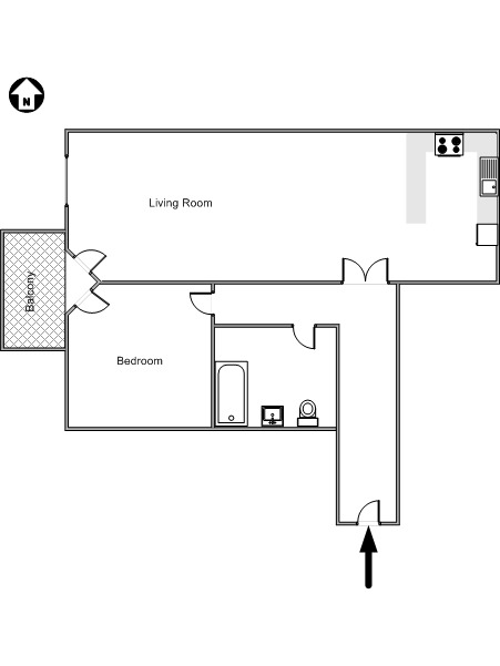 Londres 1 Dormitorio alojamiento - esquema  (LN-811)