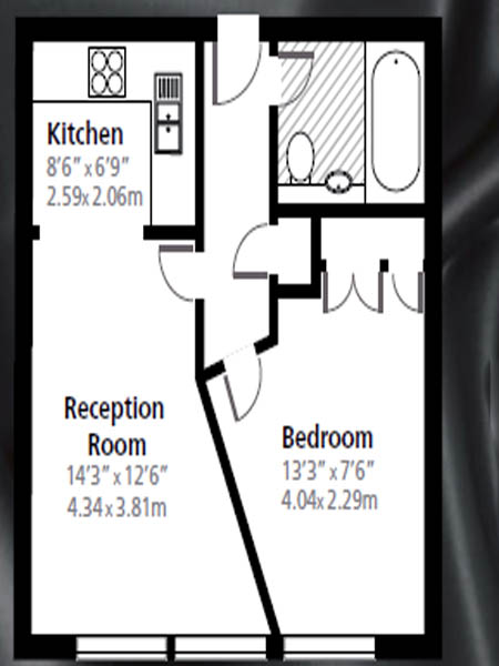 London 1 Bedroom accommodation - layout  (LN-835)