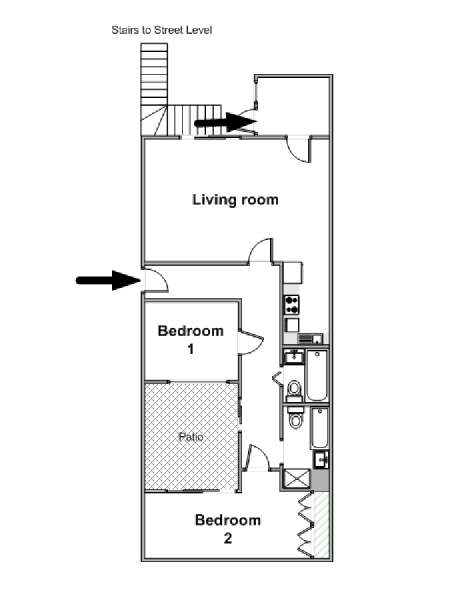 Londra 2 Camere da letto appartamento casa vacanze - piantina approssimativa dell' appartamento  (LN-1447)