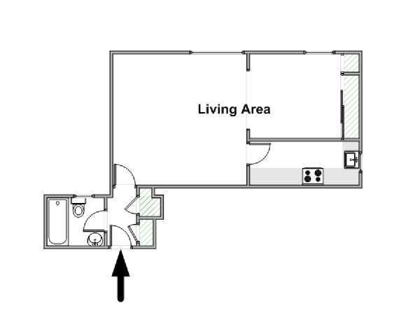 London 1 Bedroom apartment - apartment layout  (LN-1496)