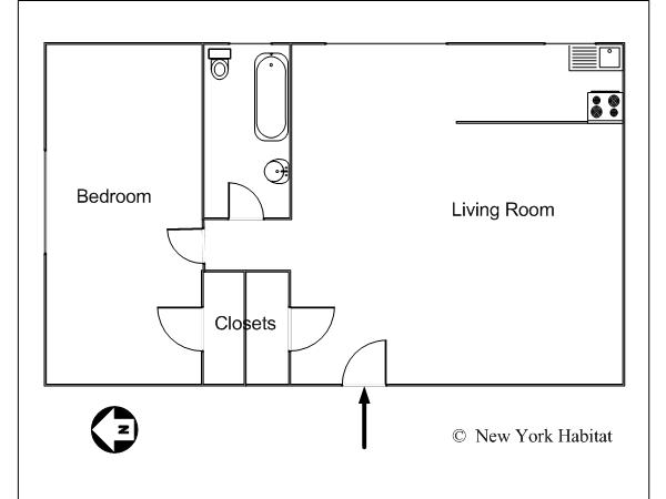 New York 1 Bedroom roommate share apartment - layout  (NY-45)