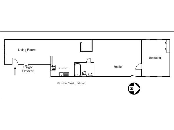 New York T2 - Loft appartement location vacances - plan sch&eacute;matique  (NY-207)