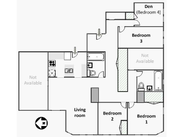 New York 5 Zimmer wohnungsvermietung - layout  (NY-772)