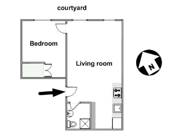 New York 1 Bedroom apartment - apartment layout  (NY-952)
