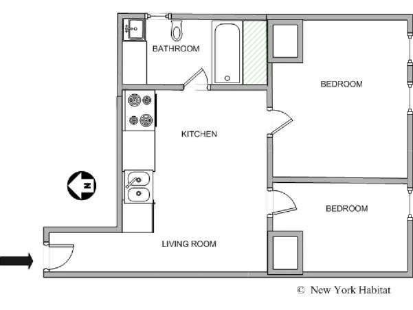 New York 2 Bedroom apartment - apartment layout  (NY-10261)