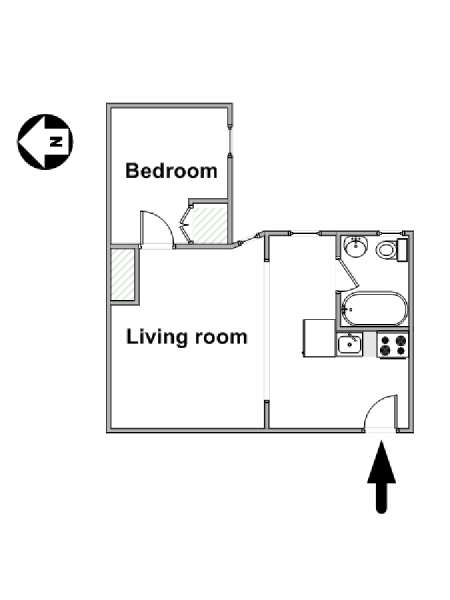 New York 2 Zimmer wohnungsvermietung - layout  (NY-10629)