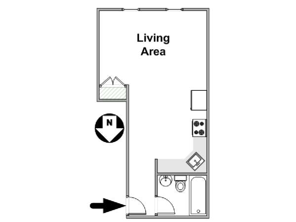 New York Grande monolocale appartamento - piantina approssimativa dell' appartamento  (NY-10672)