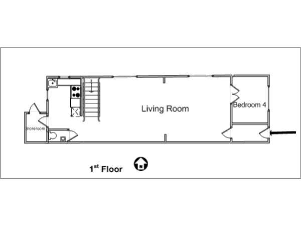 Nueva York 4 Dormitorios - D&uacute;plex piso para compartir - esquema 2 (NY-10824)