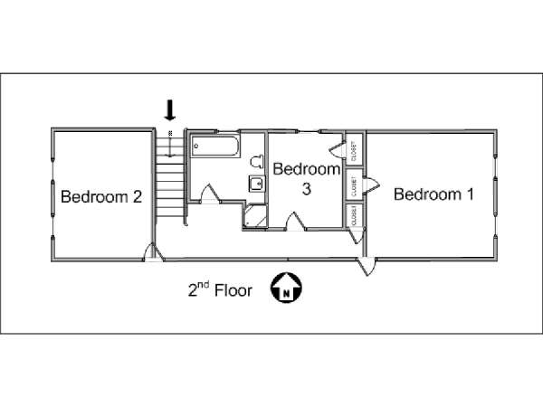 Nueva York 4 Dormitorios - D&uacute;plex piso para compartir - esquema 1 (NY-10824)