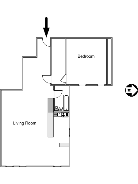 New York 2 Zimmer ferienwohnung - layout  (NY-10838)