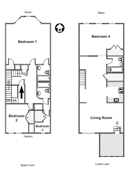 New York 4 Bedroom - Duplex apartment - apartment layout  (NY-11038)