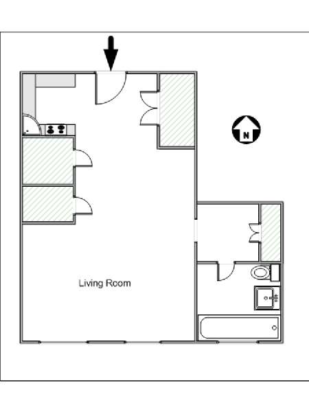 New York Studio T1 logement location appartement - plan schématique  (NY-11265)