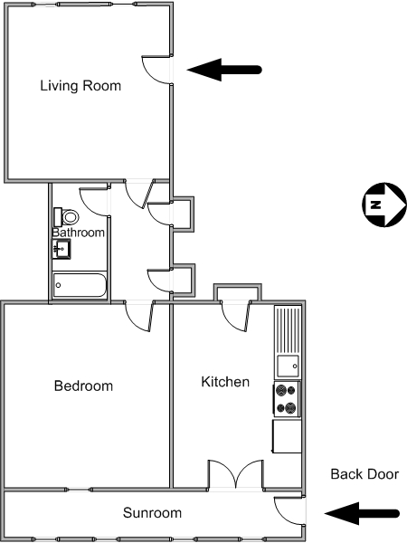New York 2 Zimmer wohnungsvermietung - layout  (NY-11546)