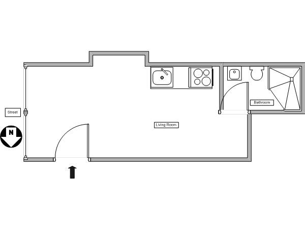 New York Monolocale appartamento - layout (NY-11726) New York Monolocale appartamento - layout (NY-11726)