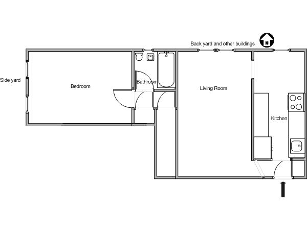 New York T2 logements location appartements - plan schématique New York T2 logements location appartements - plan schématique