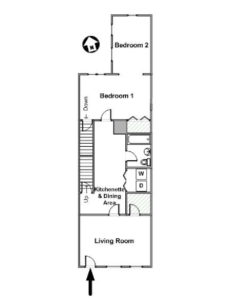 New York 2 Bedroom accommodation - layout  (NY-11796)