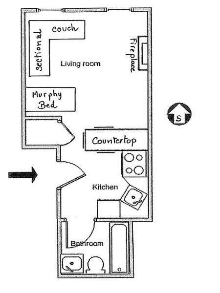 New York Studio accommodation - layout New York Studio accommodation - layout