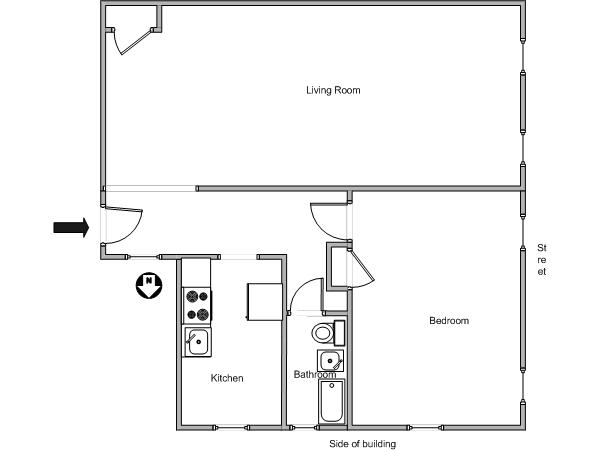 New York 1 Bedroom apartment - layout New York 1 Bedroom apartment - layout
