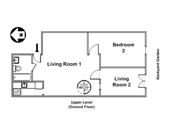New York 2 Bedroom - Duplex roommate share apartment - apartment layout  (NY-11872)