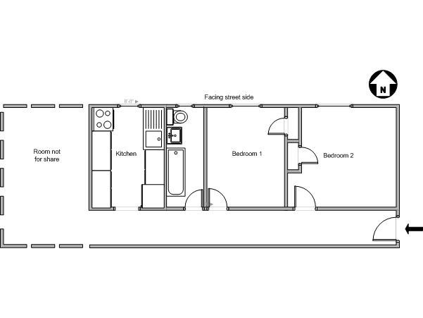 New York 2 Camere appartamento da dividere - layout New York 2 Camere appartamento da dividere - layout