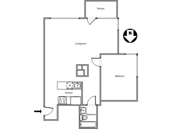 New York T2 appartements location vacances - plan schématique New York T2 appartements location vacances - plan schématique