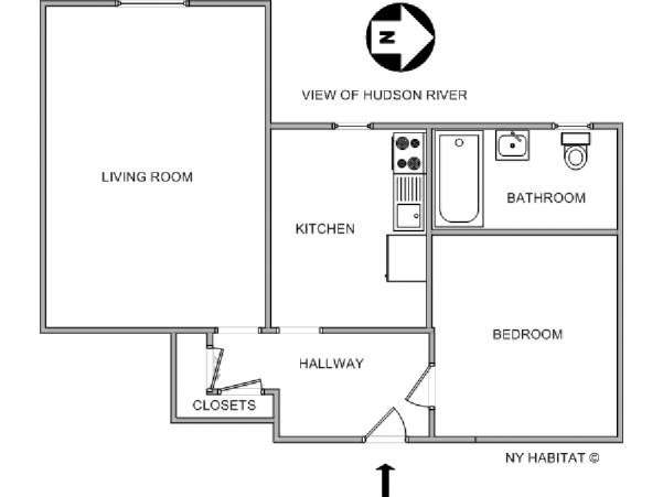 New York T2 logements location appartements - plan sch&eacute;matique 