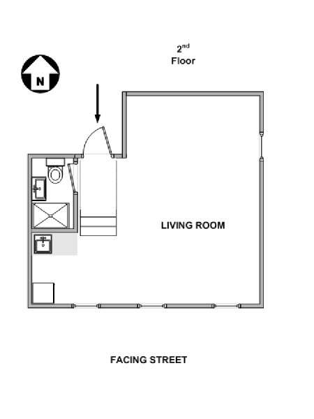 New York Studio T1 appartement location vacances - plan schématique (NY-11966) New York Studio T1 appartement location vacances - plan schématique (NY-11966)