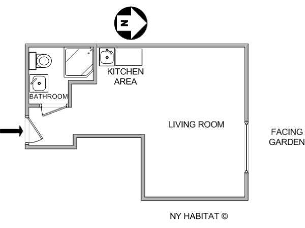 New York Studio accommodation - apartment layout  (NY-11967)