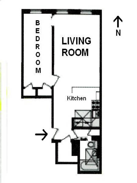 New York 1 Bedroom apartment - layout  (NY-12069)