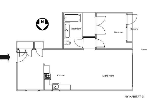 New York 1 Bedroom - Penthouse accommodation - layout New York 1 Bedroom - Penthouse accommodation - layout