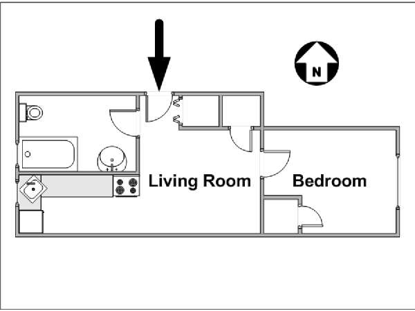 New York 1 Bedroom apartment - apartment layout  (NY-12121)