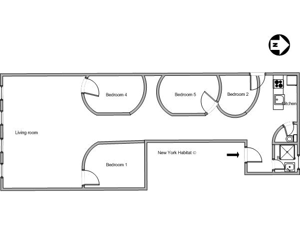 New York 6 Zimmer wohngemeinschaft - layout  (NY-12153)