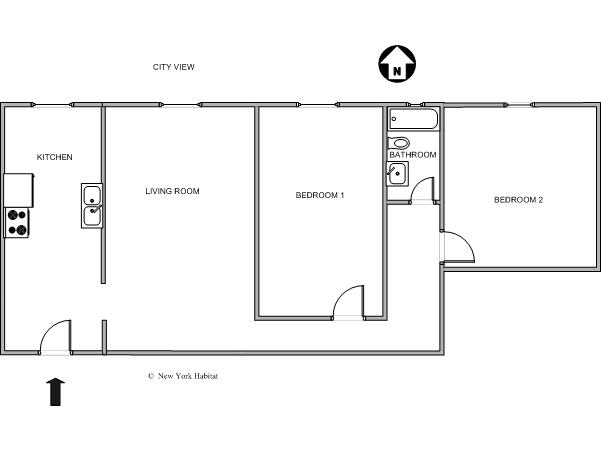 New York 3 Zimmer wohngemeinschaft - layout  (NY-12239)