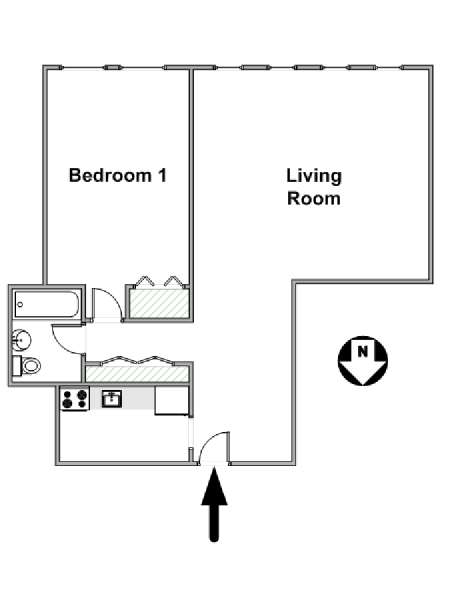 New York T2 appartements location vacances - plan schématique New York T2 appartements location vacances - plan schématique