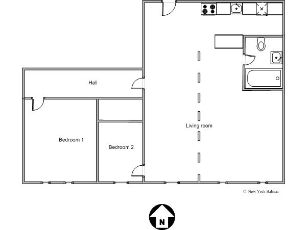 New York 2 Bedroom - Loft accommodation - layout 