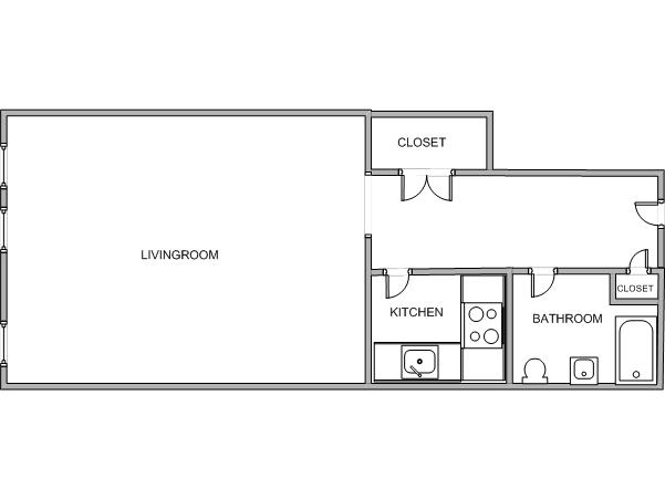 New York Studio/T1 - Loft appartements location vacances - plan sch&eacute;matique 