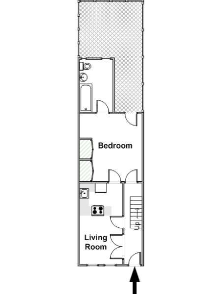 New York 2 Zimmer wohnungsvermietung - layout  (NY-12363)