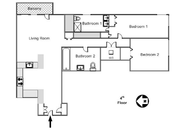 New York 2 Bedroom apartment - apartment layout  (NY-12414)