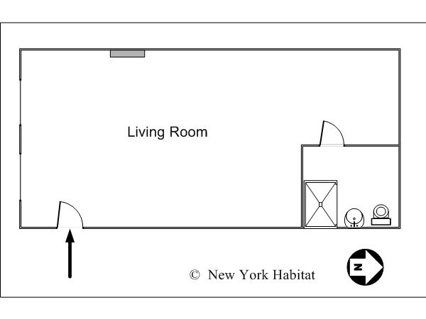 New York Studio T1 appartement location vacances - plan schématique (NY-12436) New York Studio T1 appartement location vacances - plan schématique (NY-12436)